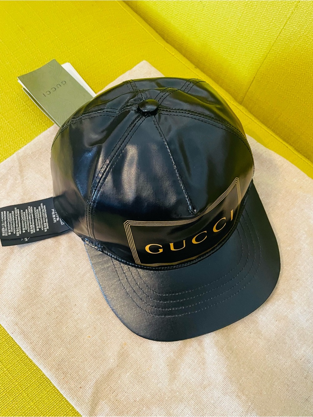 Gucci Black Logo Baseball Cap with Patent Brim - Picture 7 of 7